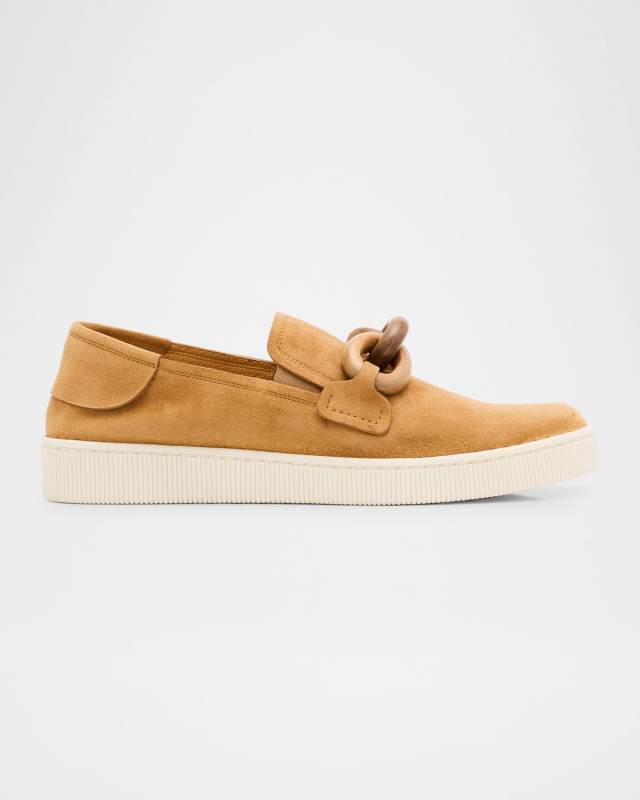 Pastora Suede and Wood Slip-On Sneakers